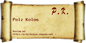 Polz Kolos névjegykártya